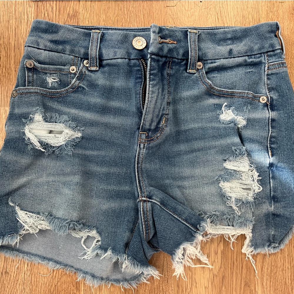 American Eagle Outfitters Distressed Blue Jean Shorts